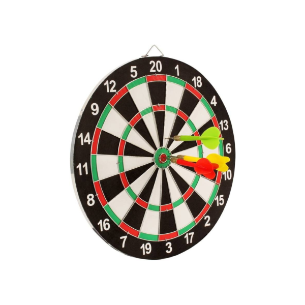 ArrowMax Real Cork Wooden Double Sided Dart Board Family Game Set with 3 Steel Tip Steel Tip Dart (Pack of1)